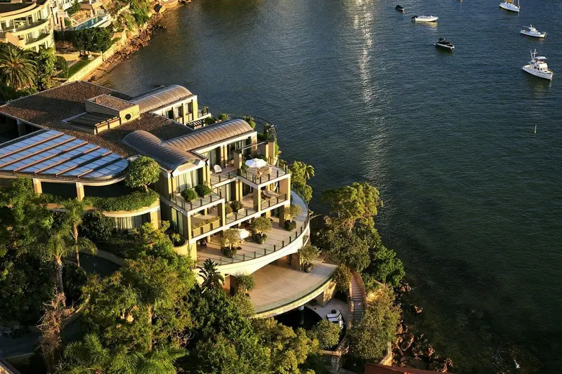 Waterfront residence with terraced gardens